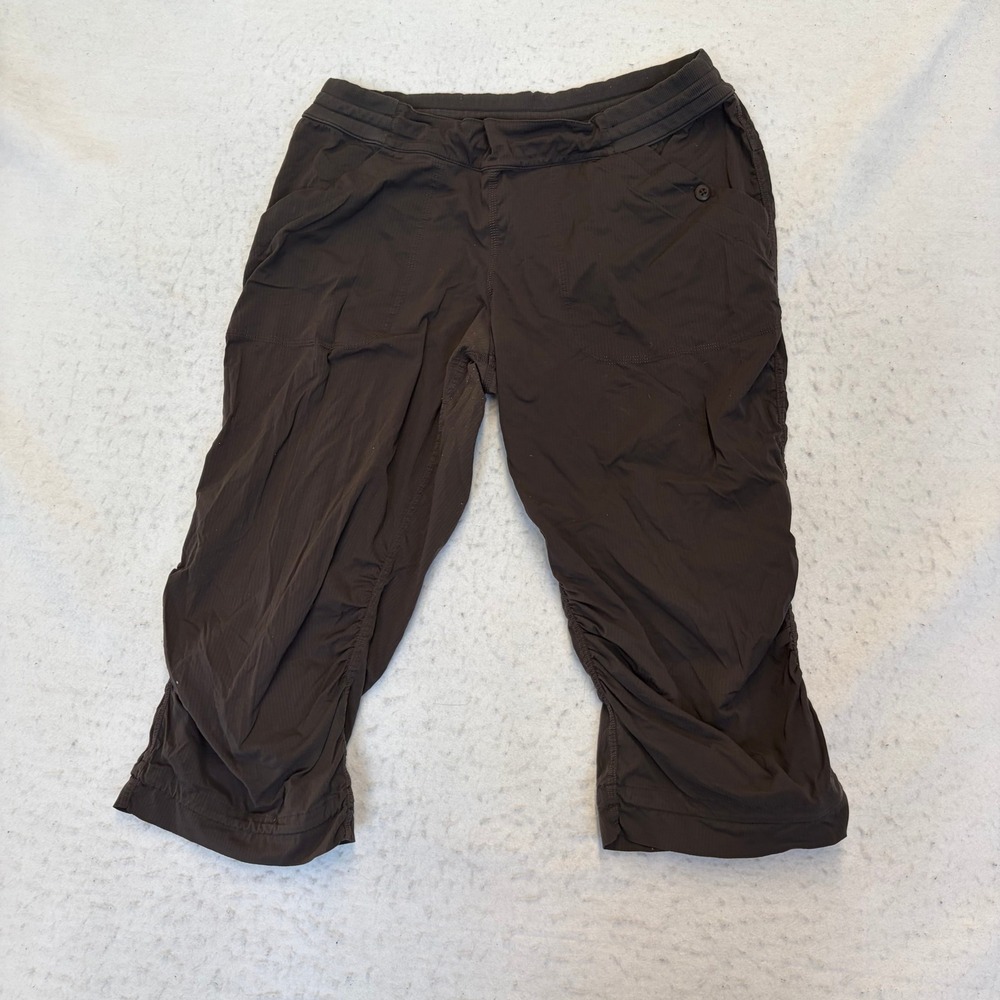 Lululemon Athletica Capri Pants Womens 8 Brown Ruched Hiking Athletic